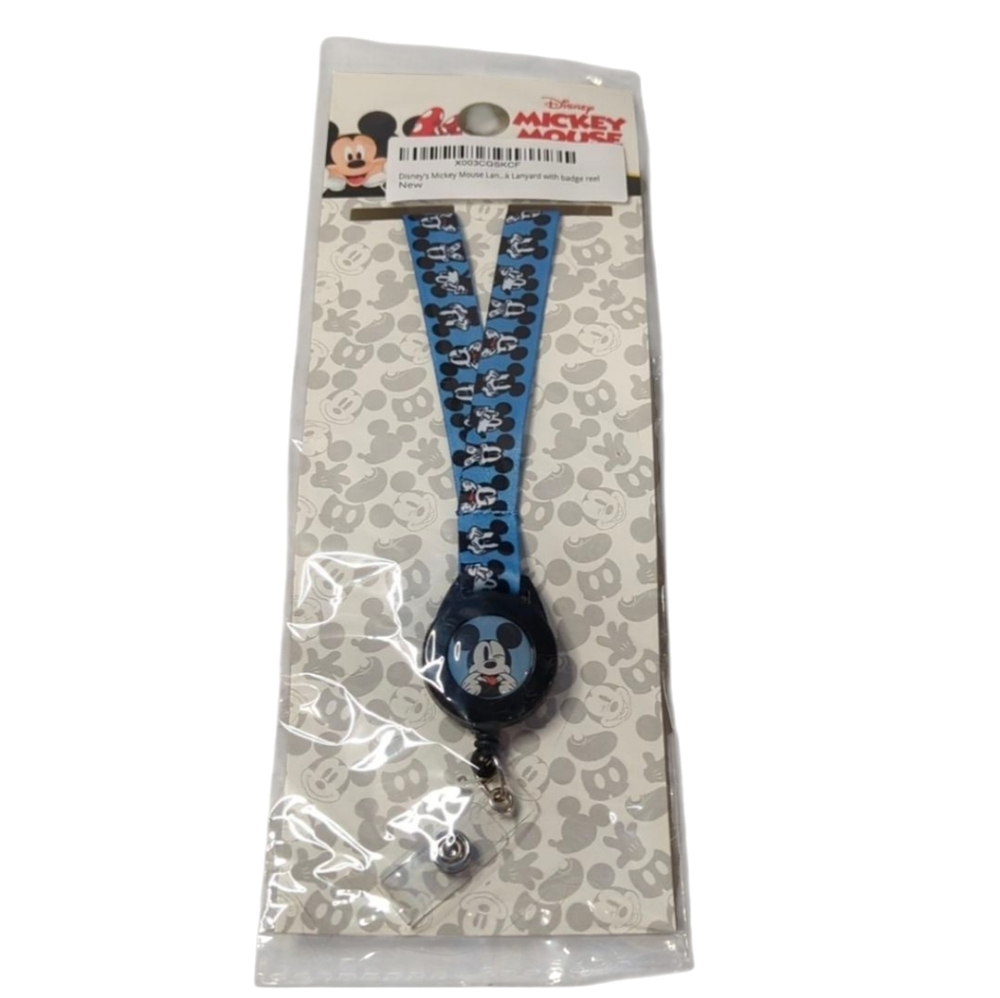 Disney Mickey Mouse Lanyard ID Badge Holder Retractable